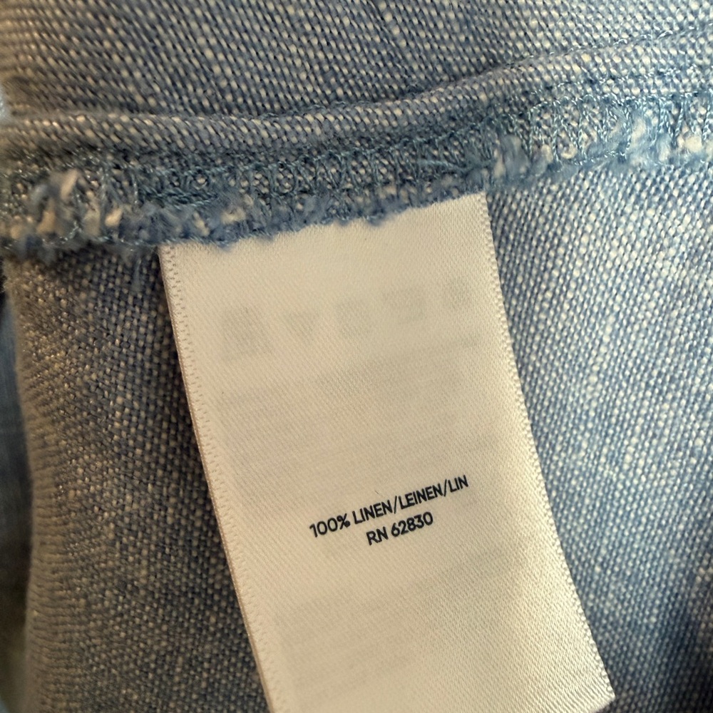Lands' End Light Blue Chambray Linen Maxi Dress - Picture 6 of 9